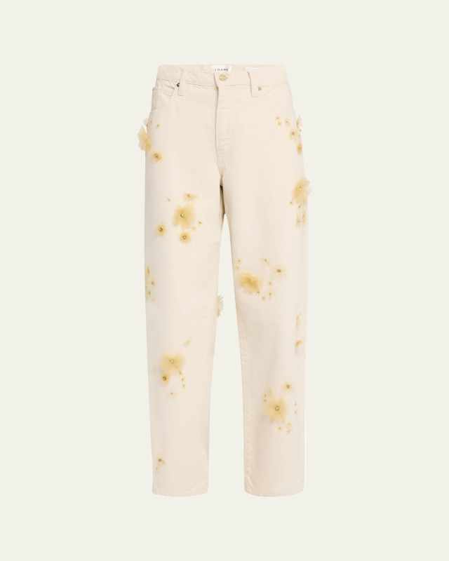 Embellished Low-Slung Barrel Jeans